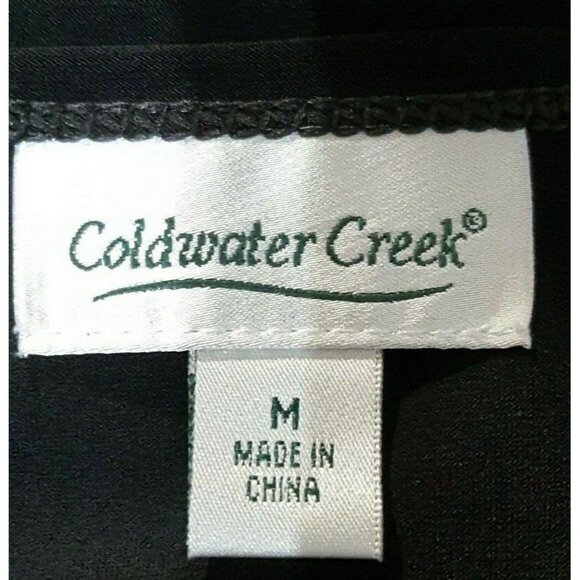 Coldwater Creek 2pc Black Jacket Cardigan Shell M Embroidered Cuffed Elegant - Picture 7 of 10